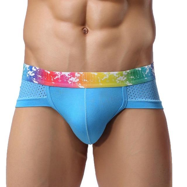 Rainbow Band Mesh Briefs | dmunderwear detail image 15