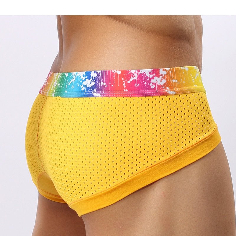 Rainbow Band Mesh Briefs | dmunderwear detail image 8
