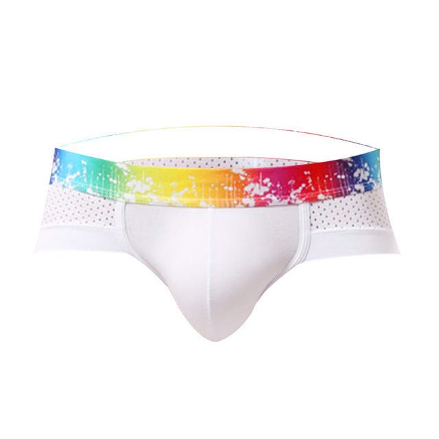 ORVLS Rainbow Band Mesh Briefs | dmunderwear detail image 17