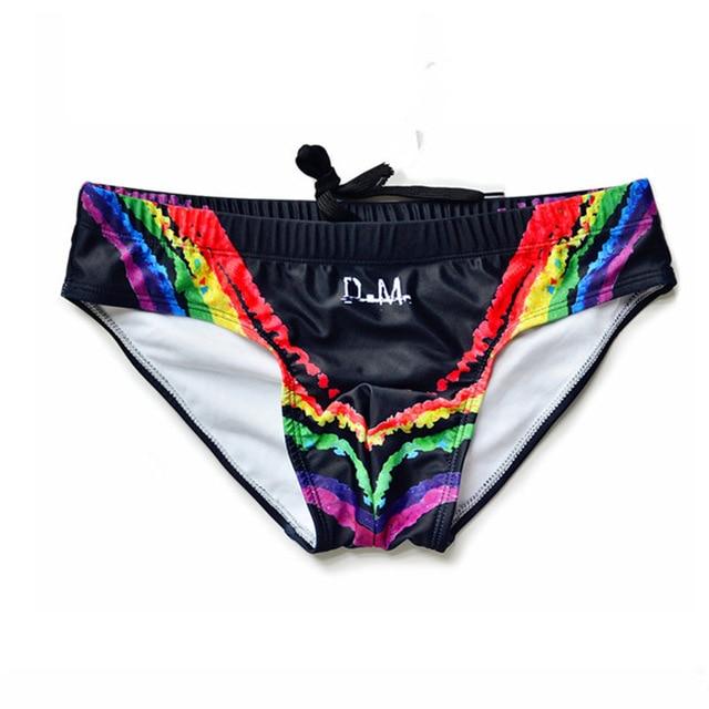 DM Rainbow Grafitti Swim Briefs | dmunderwear variant image