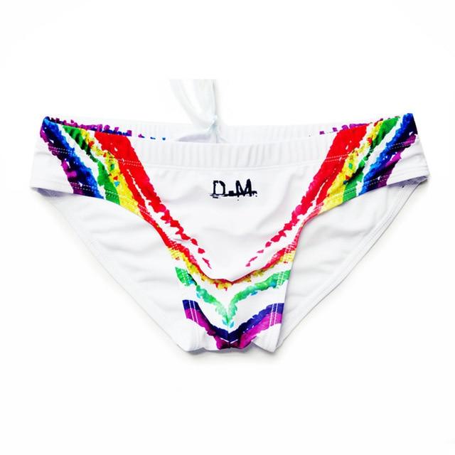 DM Rainbow Grafitti Swim Briefs | dmunderwear detail image 3