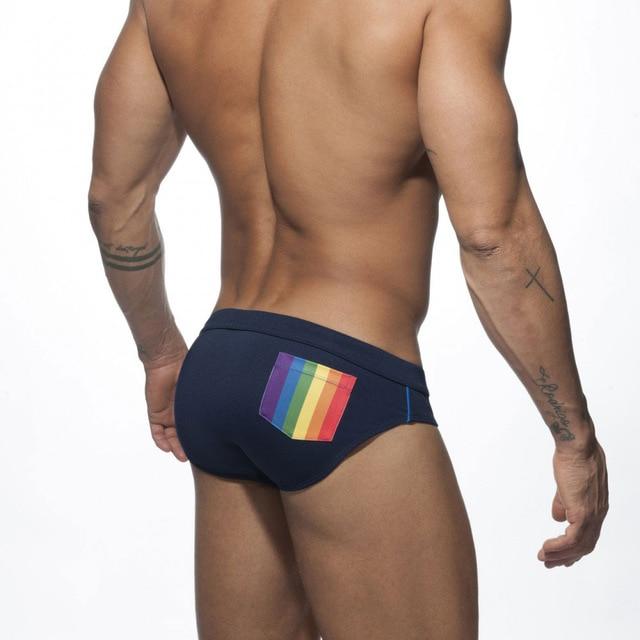 Rainbow Pocket Swim Briefs | dmunderwear variant image