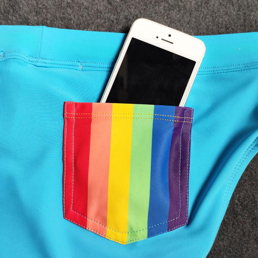 Rainbow Pocket Swim Briefs | dmunderwear detail image 8