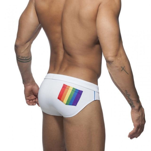 ORVLS Rainbow Pocket Swim Briefs | dmunderwear detail image 6