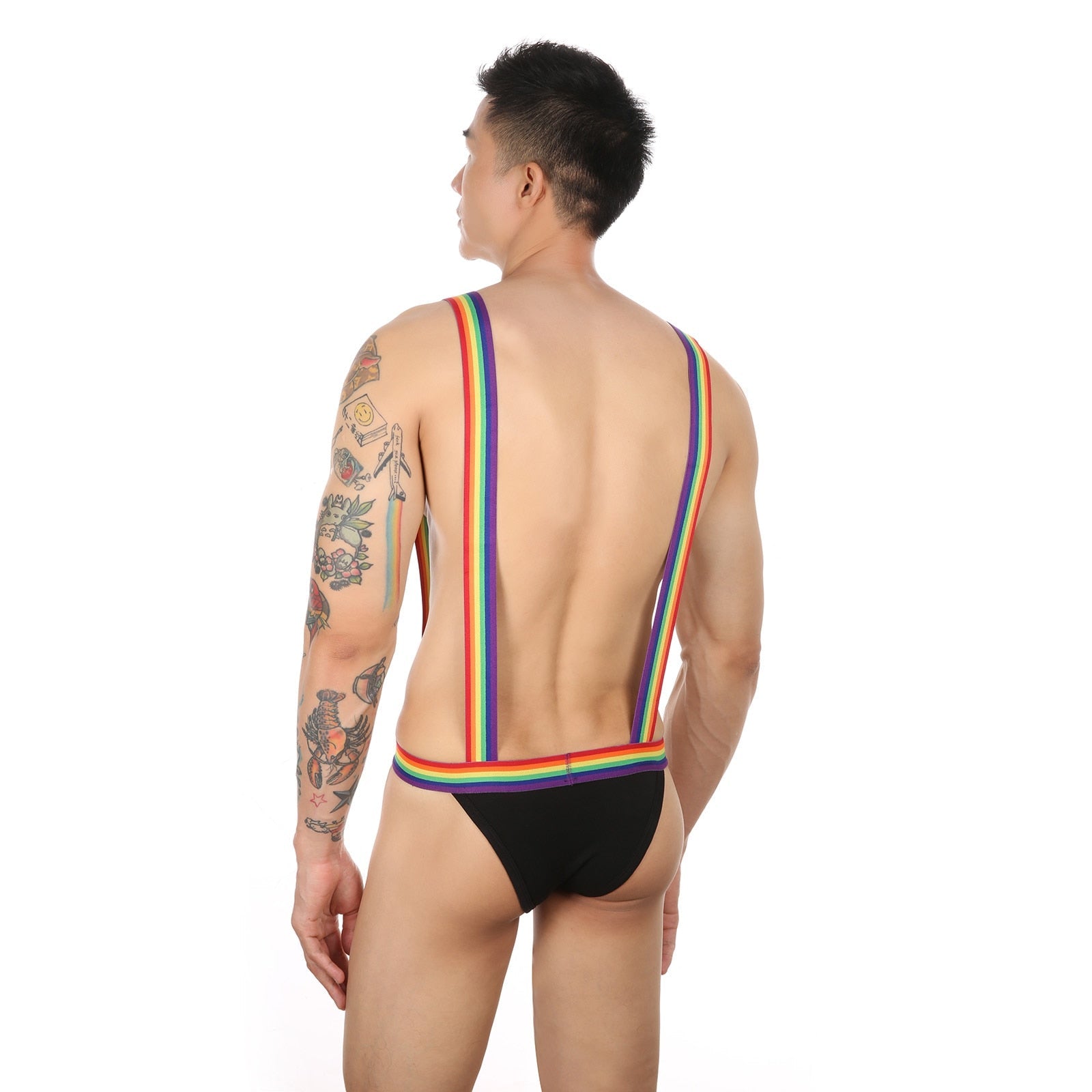 Rainbow Pride Suspender Underwear Outfit | dmunderwear detail image 3
