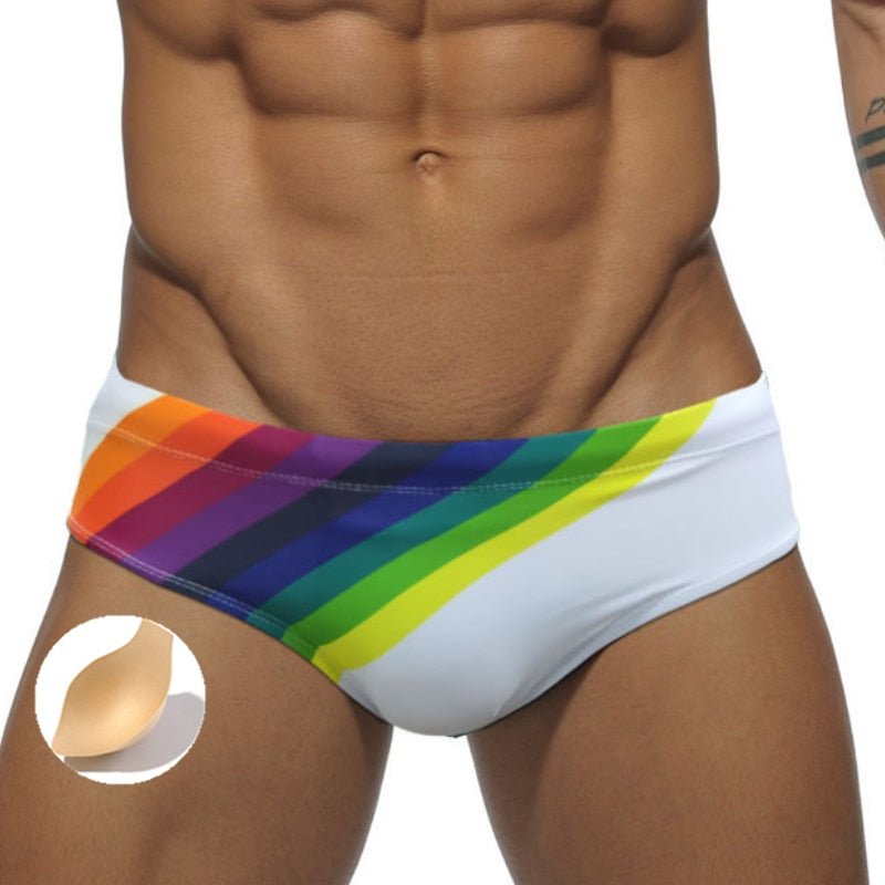 Rainbow Sailor Swim Briefs | dmunderwear detail image 10