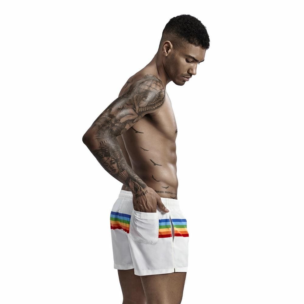 Rainbow Stripe Swim Shorts | dmunderwear detail image 2