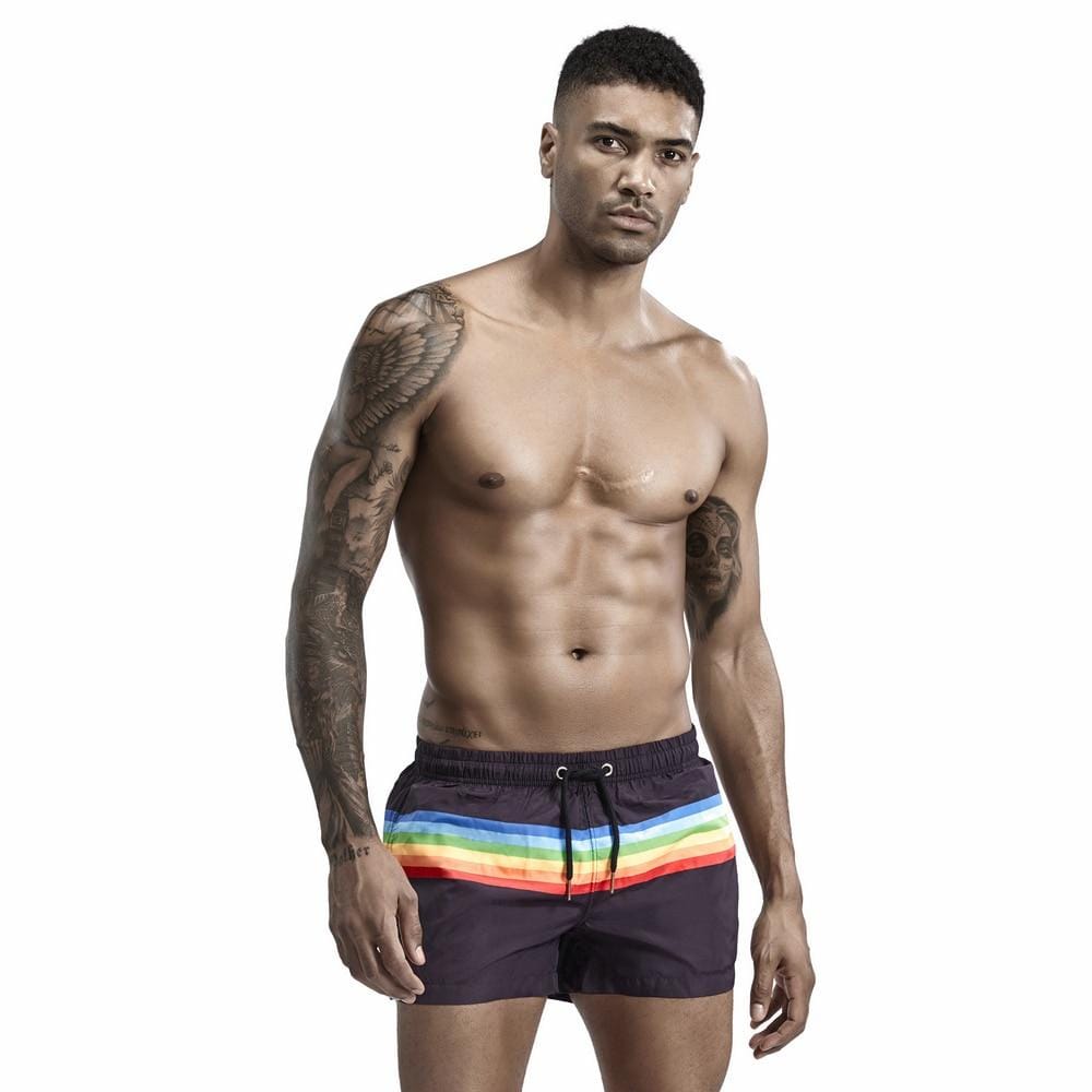 Rainbow Stripe Swim Shorts | dmunderwear detail image 3