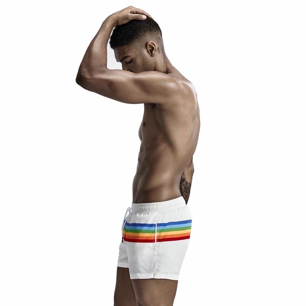 Rainbow Stripe Swim Shorts | dmunderwear detail image 4
