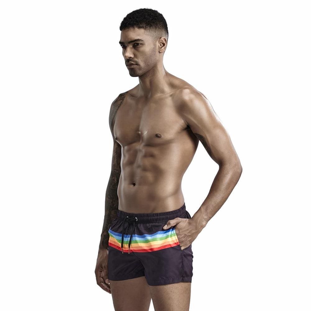 Rainbow Stripe Swim Shorts | dmunderwear detail image 6