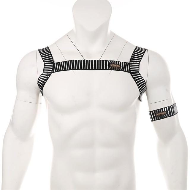 Roman Metallic Chest Harness + Armband | dmunderwear detail image 5