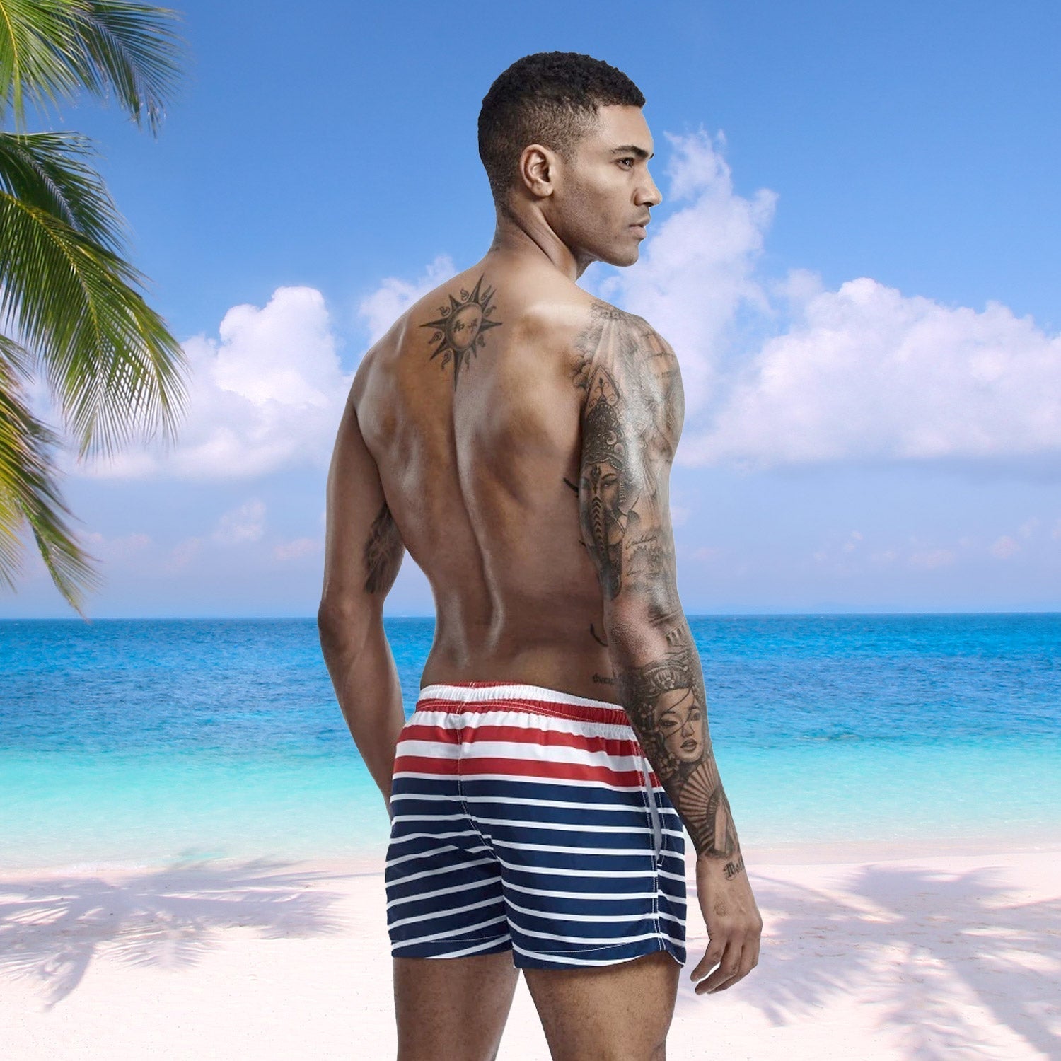 Sailor Striped Board Shorts | dmunderwear detail image 2