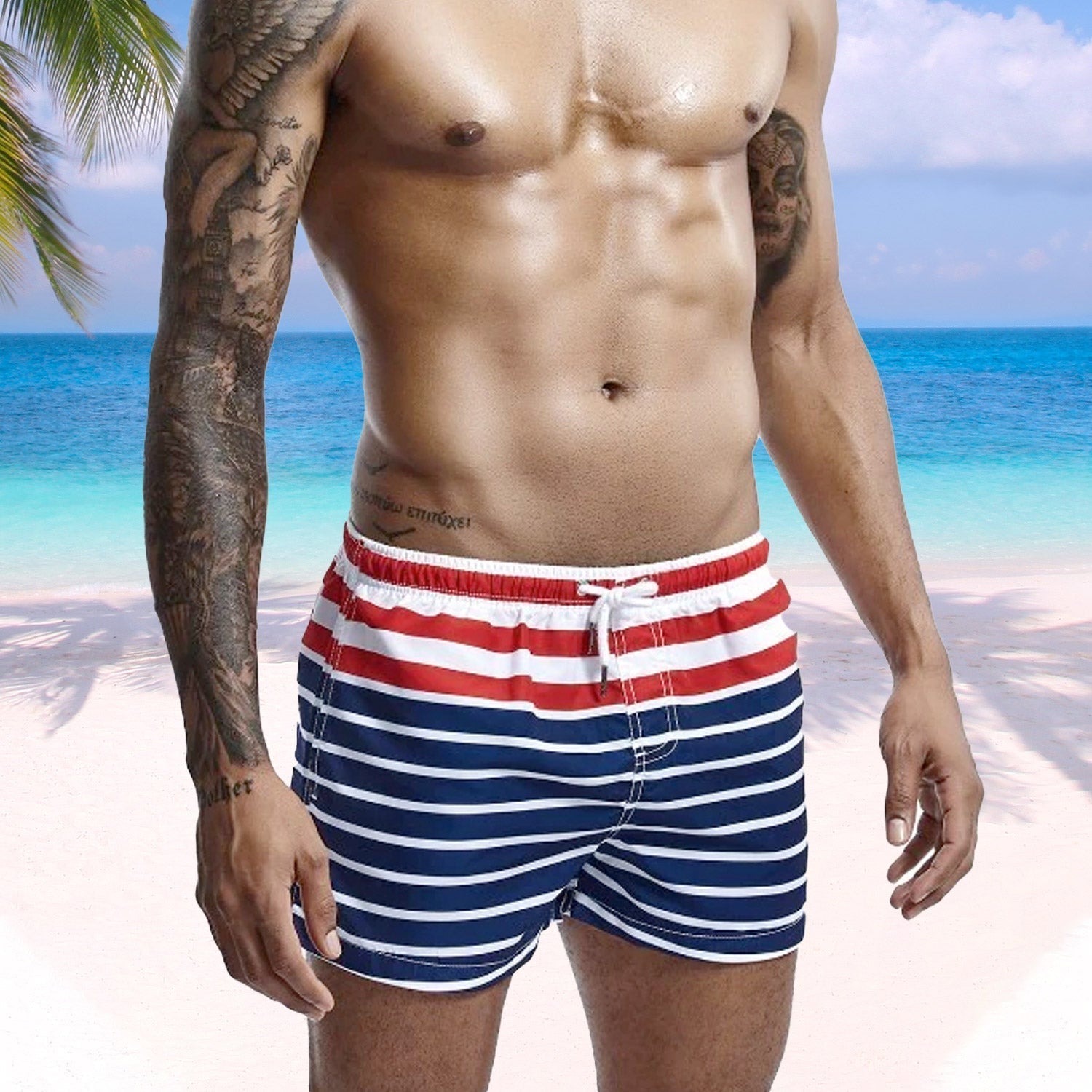 ORVLS Sailor Striped Board Shorts | dmunderwear