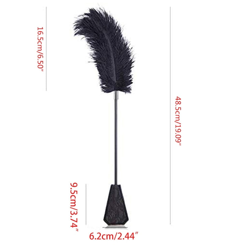 Satin Blindfold And Feather Tickler Whip | dmunderwear detail image 4