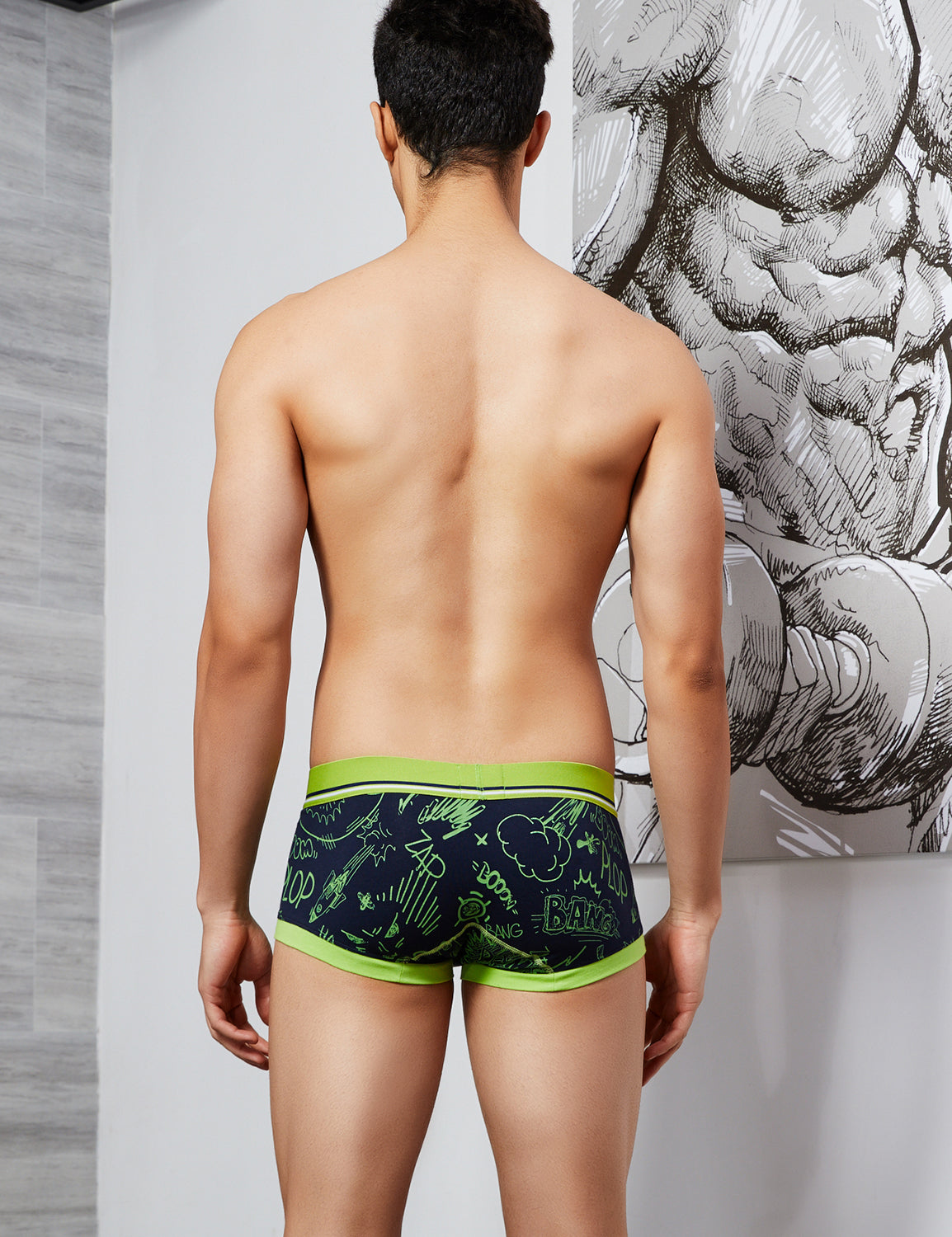 Doodle Pattern Boxer Brief 90228 | dmunderwear detail image 2