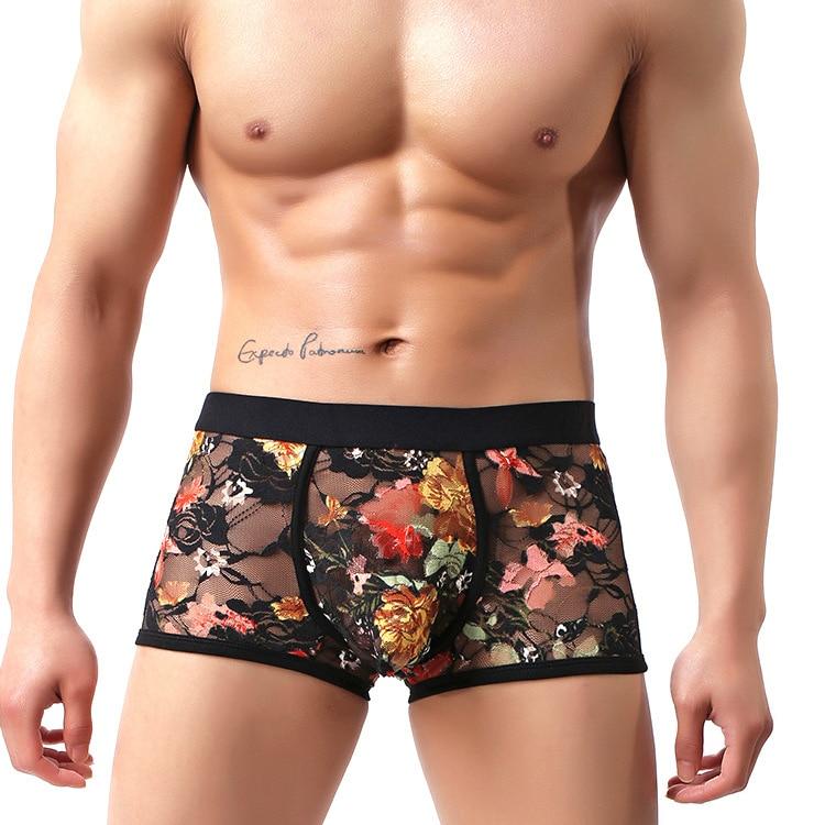 Sexy Floral Lace Underwear Boxer Briefs | dmunderwear detail image 4