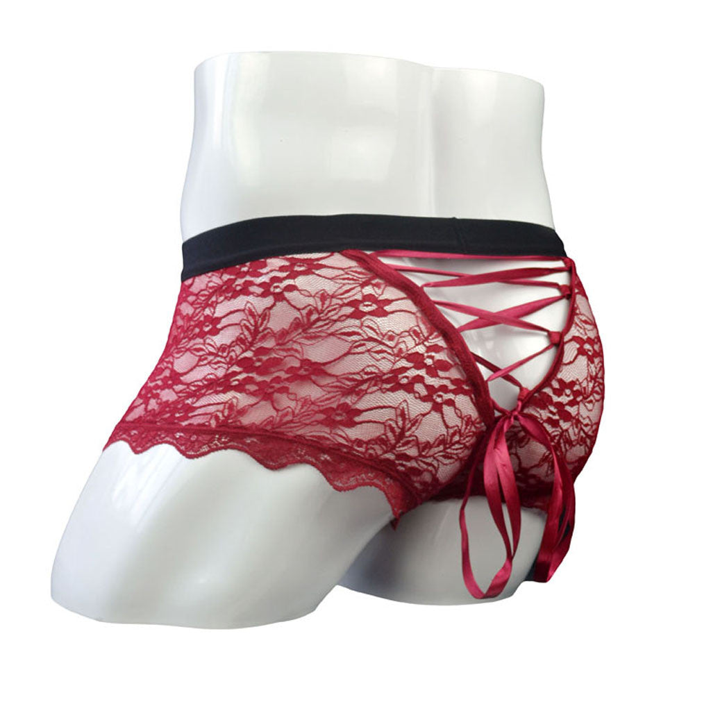 Sexy Men's Lace Back Panties | dmunderwear detail image 17