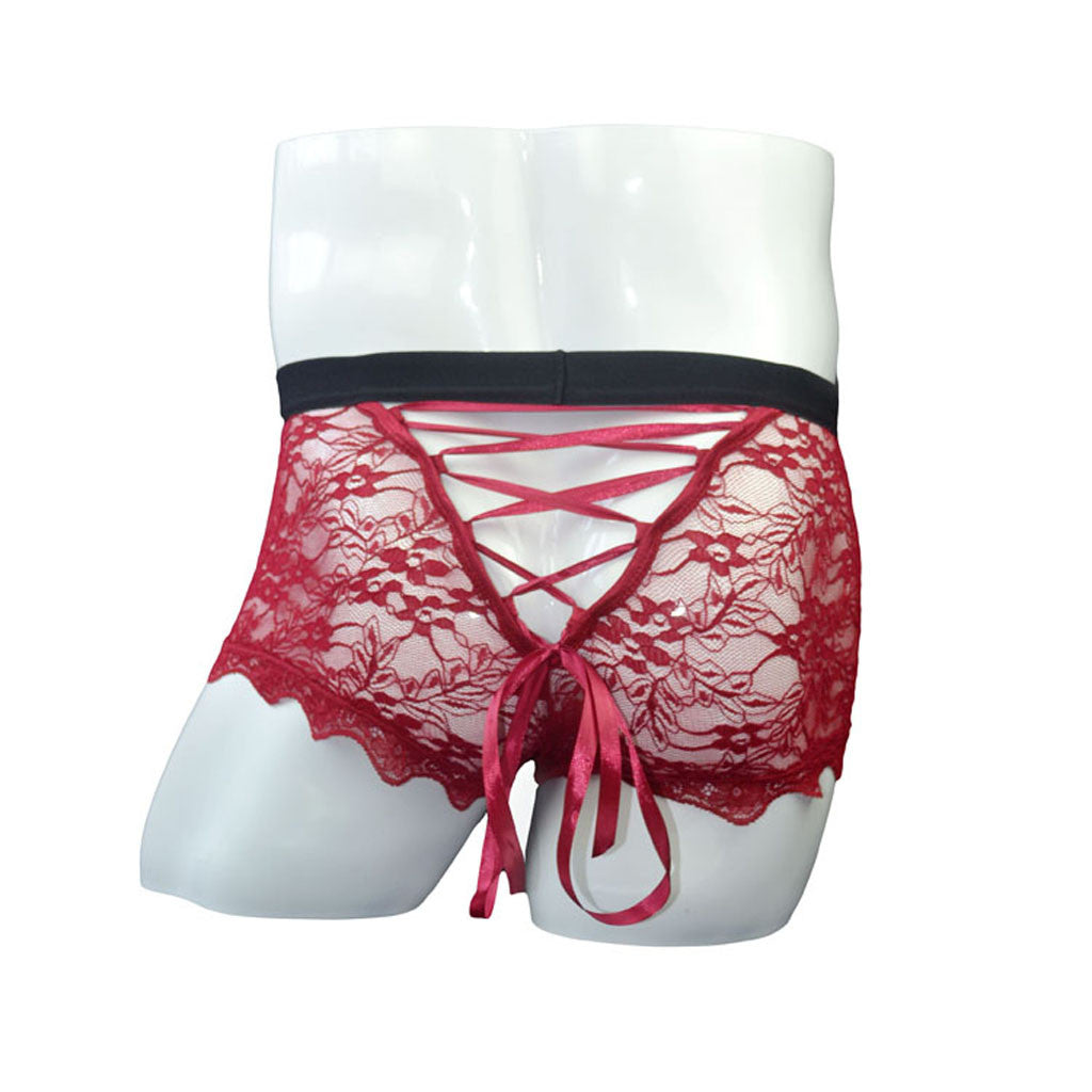 Sexy Men's Lace Back Panties | dmunderwear detail image 18
