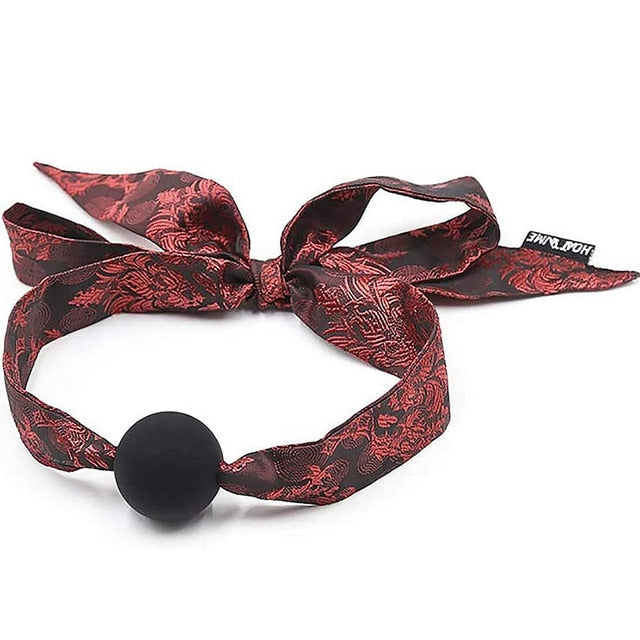 Sexy Satin Ball Plug Mouth Gag | dmunderwear variant image