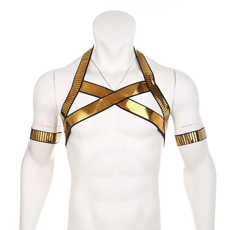 Shiny Gold Harness | dmunderwear detail image 4