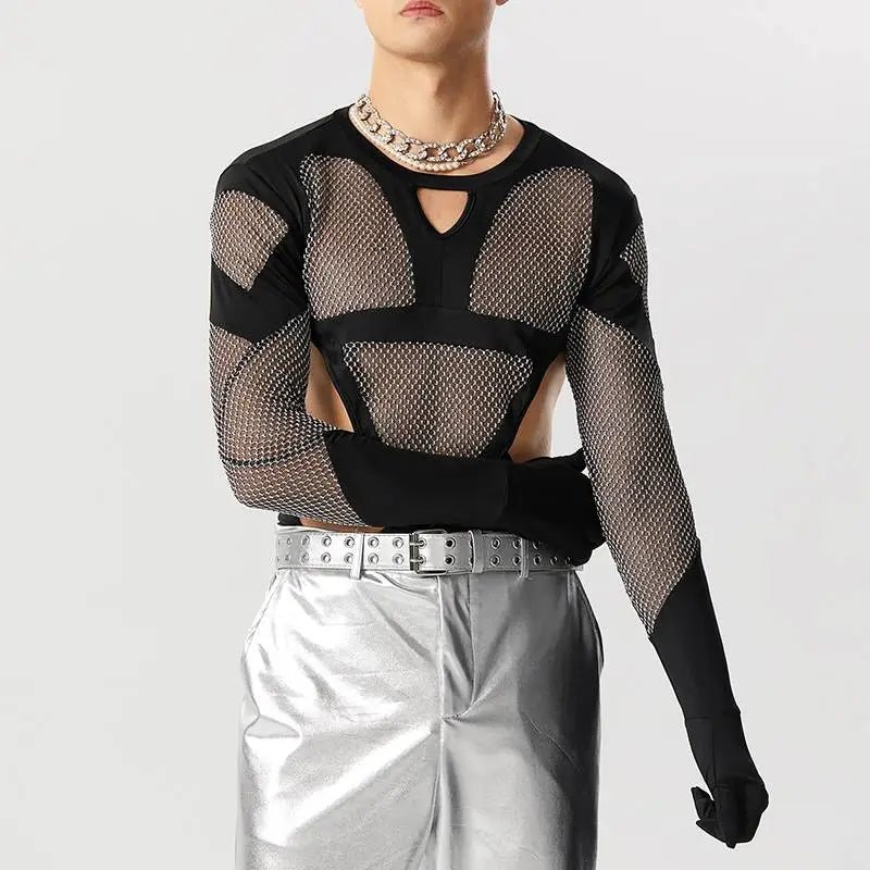 Side Show Gloved Mesh Body Suit | dmunderwear detail image 3