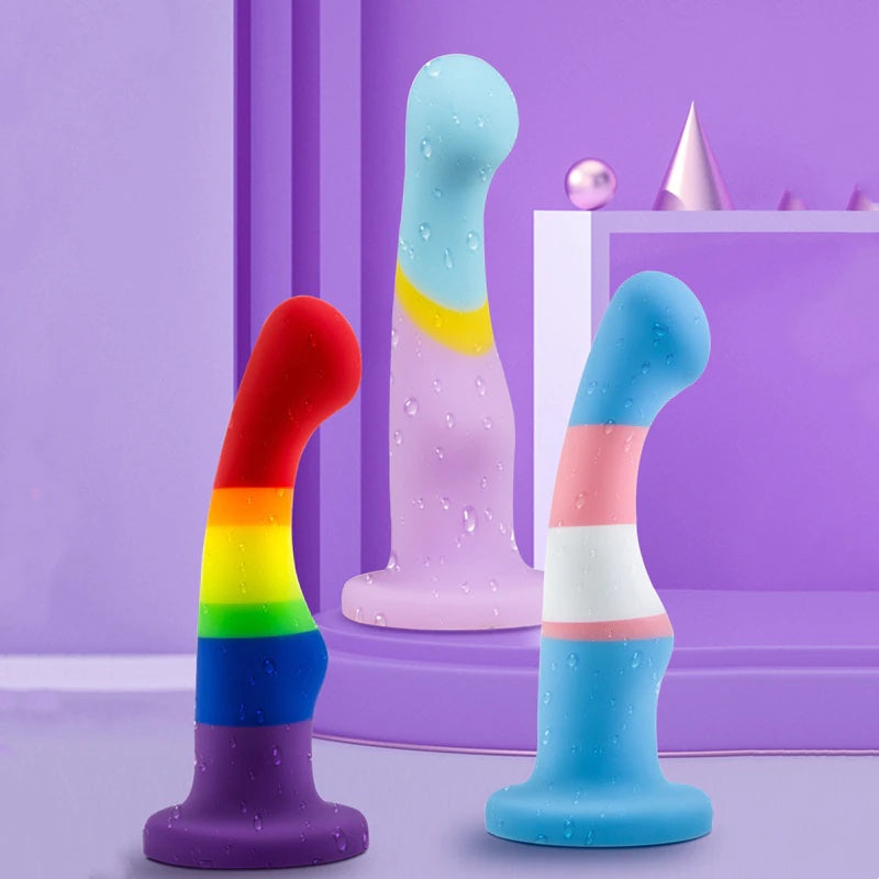 Silicone LGBT Rainbow Dildo | dmunderwear detail image 4