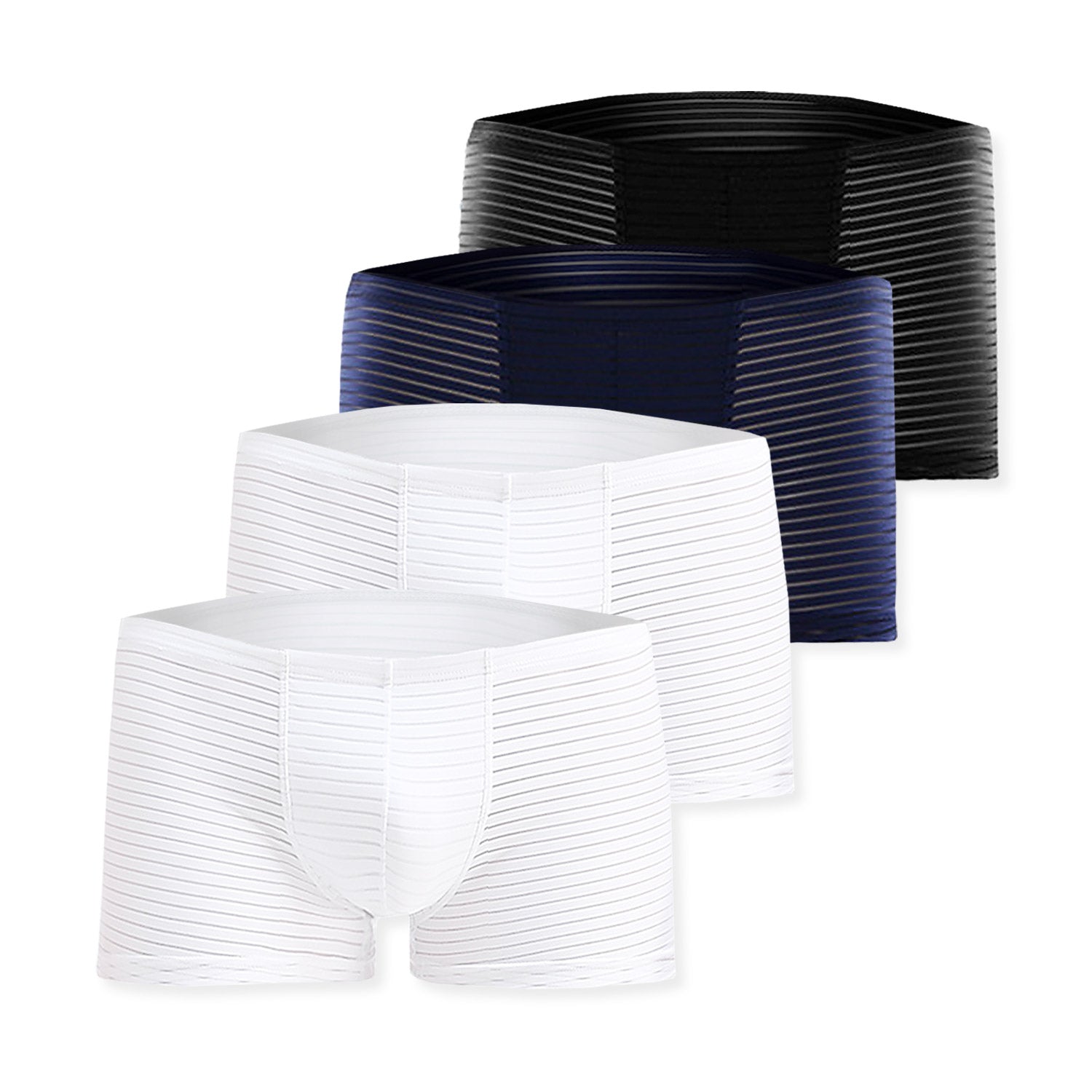 Silky Sheer Striped Boxer Briefs 4-Pack | dmunderwear