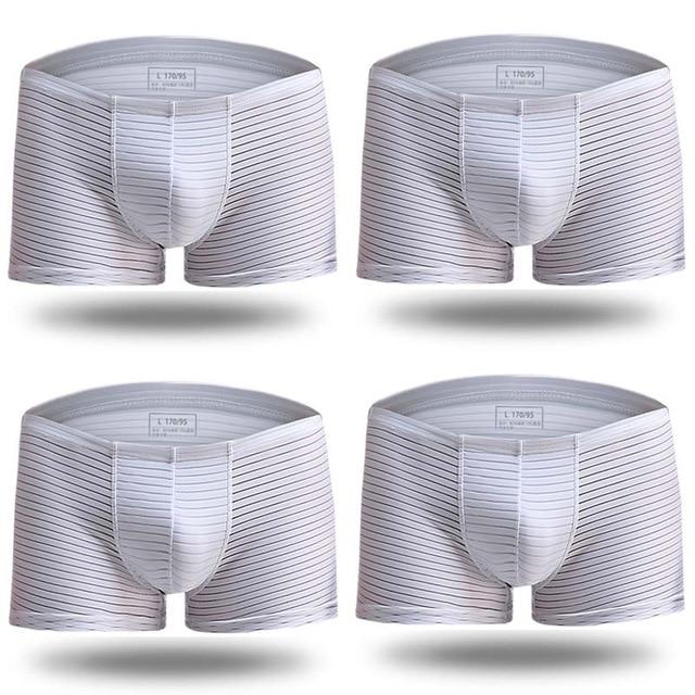 Silky Sheer Striped Boxer Briefs 4-Pack | dmunderwear detail image 11
