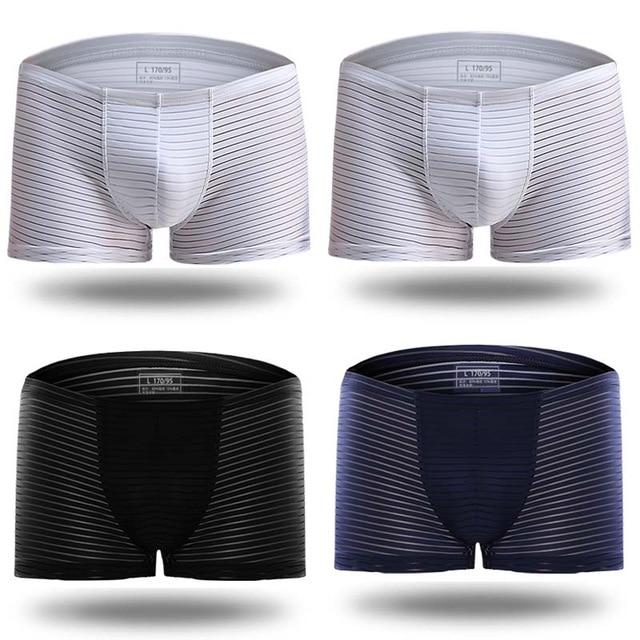 Silky Sheer Striped Boxer Briefs 4-Pack | dmunderwear variant image