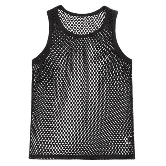 Sleeveless crewneck hollow out see through solid top | dmunderwear variant image