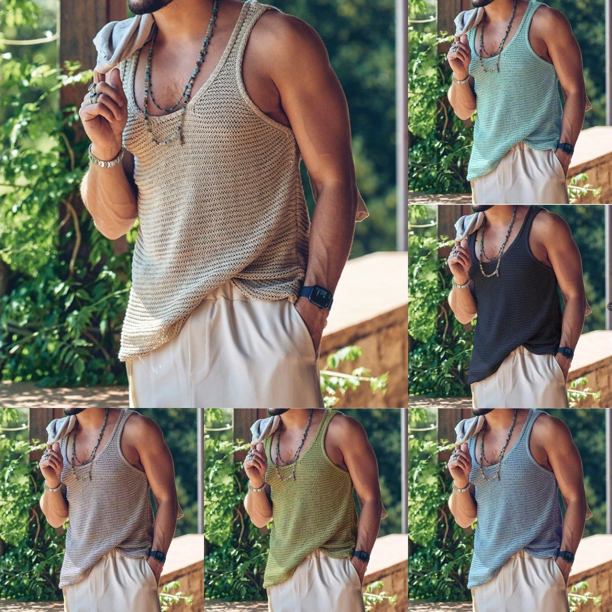 Sleeveless u neck knitted solid cami top | dmunderwear