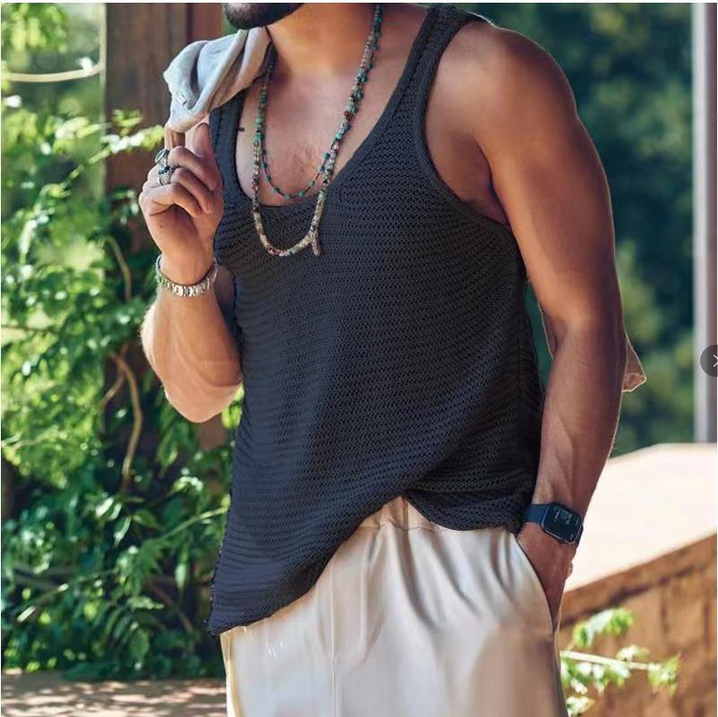 Sleeveless u neck knitted solid cami top | dmunderwear detail image 3