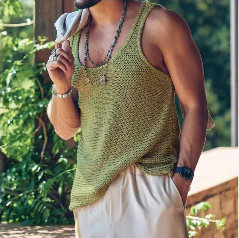 Sleeveless u neck knitted solid cami top | dmunderwear detail image 5