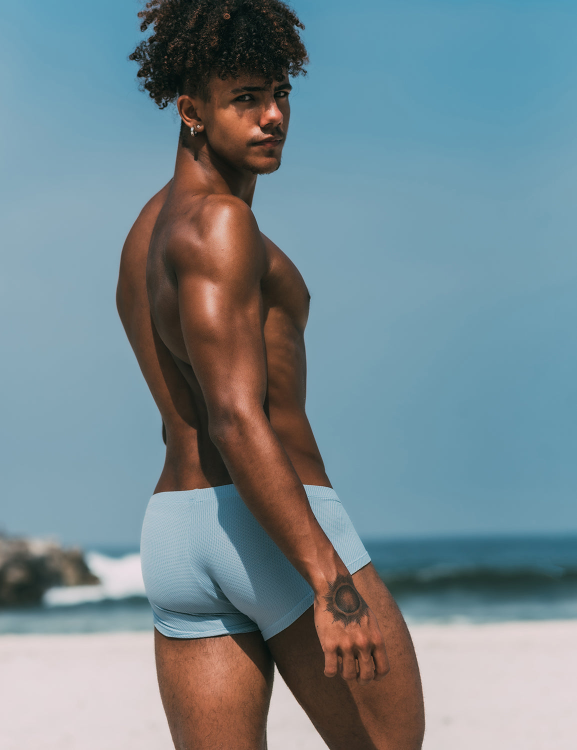 Solid Elastic Boxer Briefs 23202 | dmunderwear detail image 3