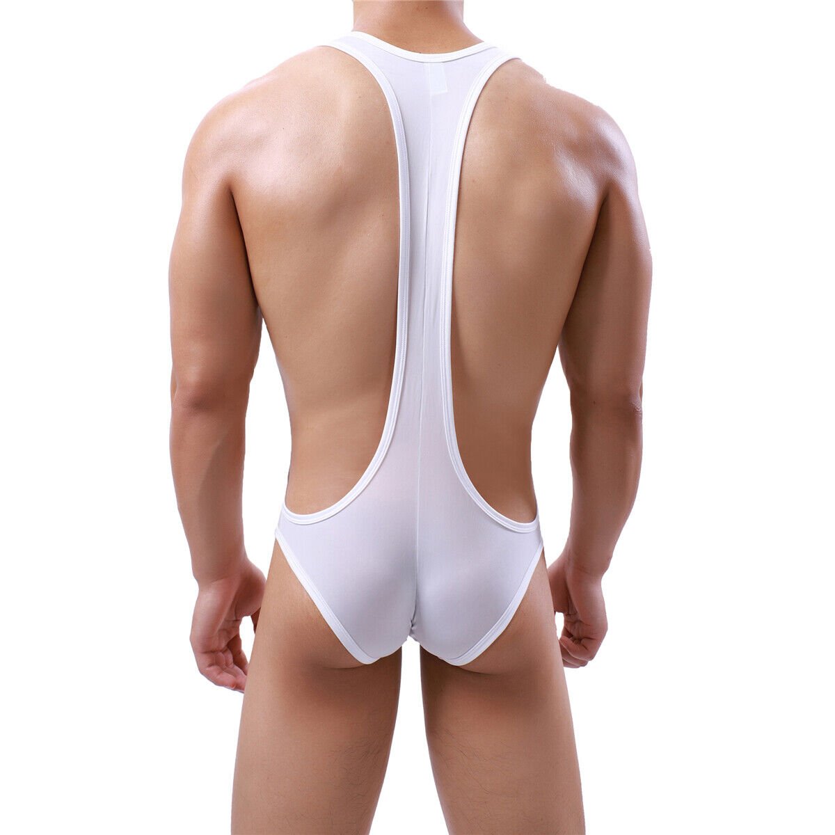 Solid Open Chest Brief Singlet | dmunderwear detail image 4