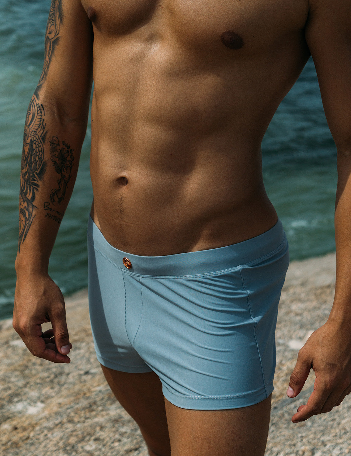 Solid Swim Boxer 230801 | dmunderwear detail image 4