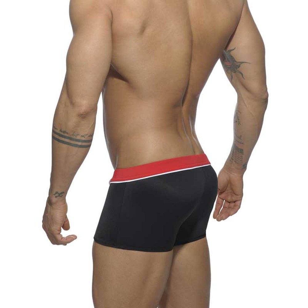 Square Cut Racing Stripe Swim Trunks | dmunderwear detail image 8