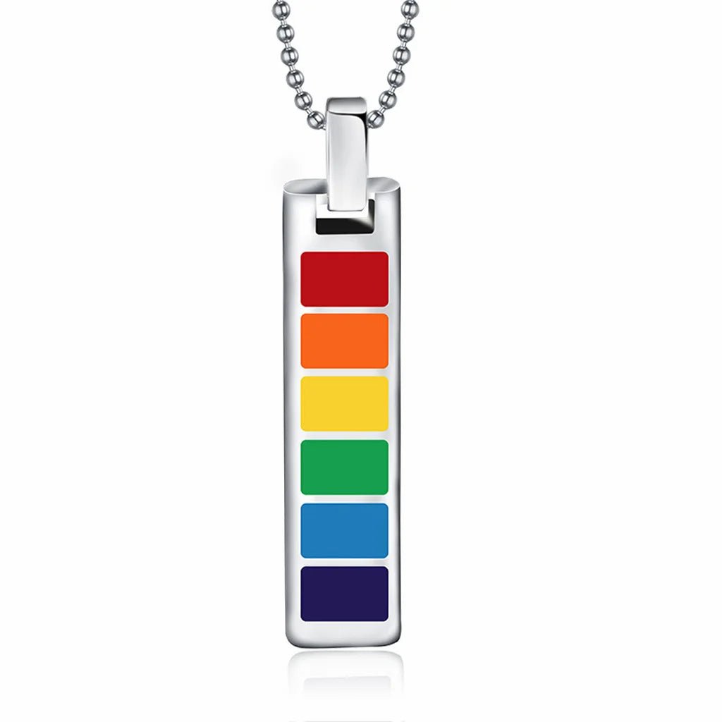 ORVLS Stacked Rainbow Pride Necklace | dmunderwear