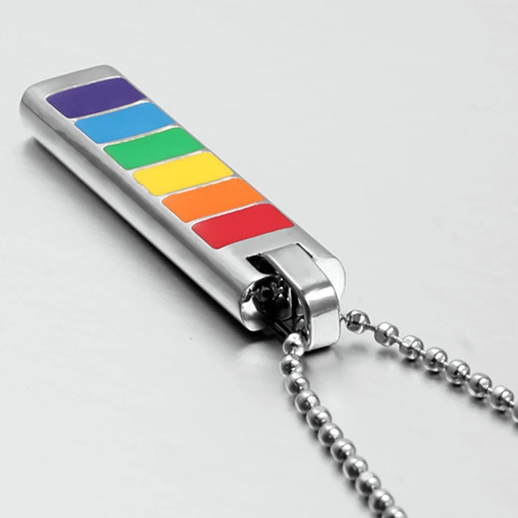 ORVLS Stacked Rainbow Pride Necklace | dmunderwear detail image 3