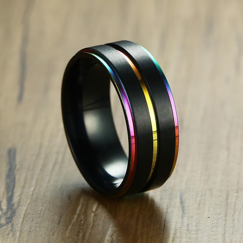 ORVLS Stainless Steel Night Shade Rainbow Ring | dmunderwear detail image 2