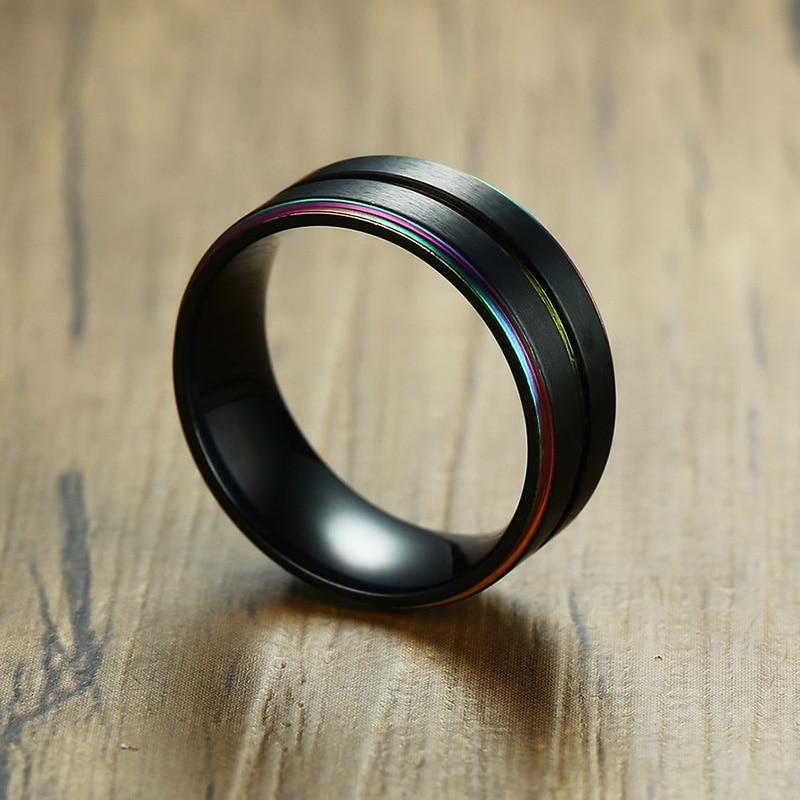 ORVLS Stainless Steel Night Shade Rainbow Ring | dmunderwear detail image 4