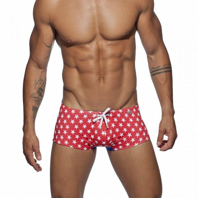 ORVLS Stars Ultra Square Cut Swim Trunks | dmunderwear detail image 3