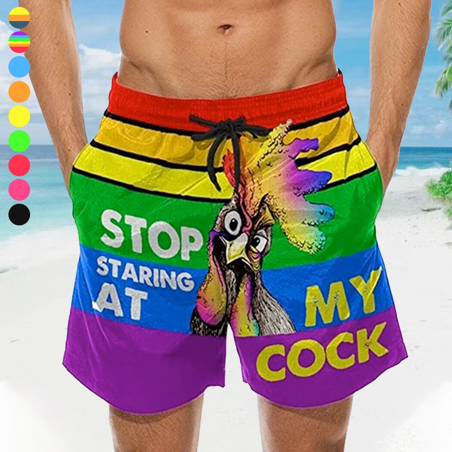 Stop Staring Board Shorts | dmunderwear detail image 3