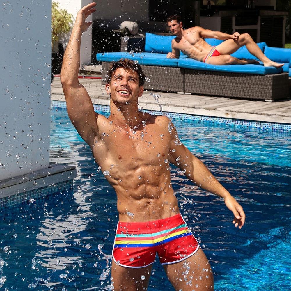 ORVLS Striped Away Swim Trunks | dmunderwear detail image 3