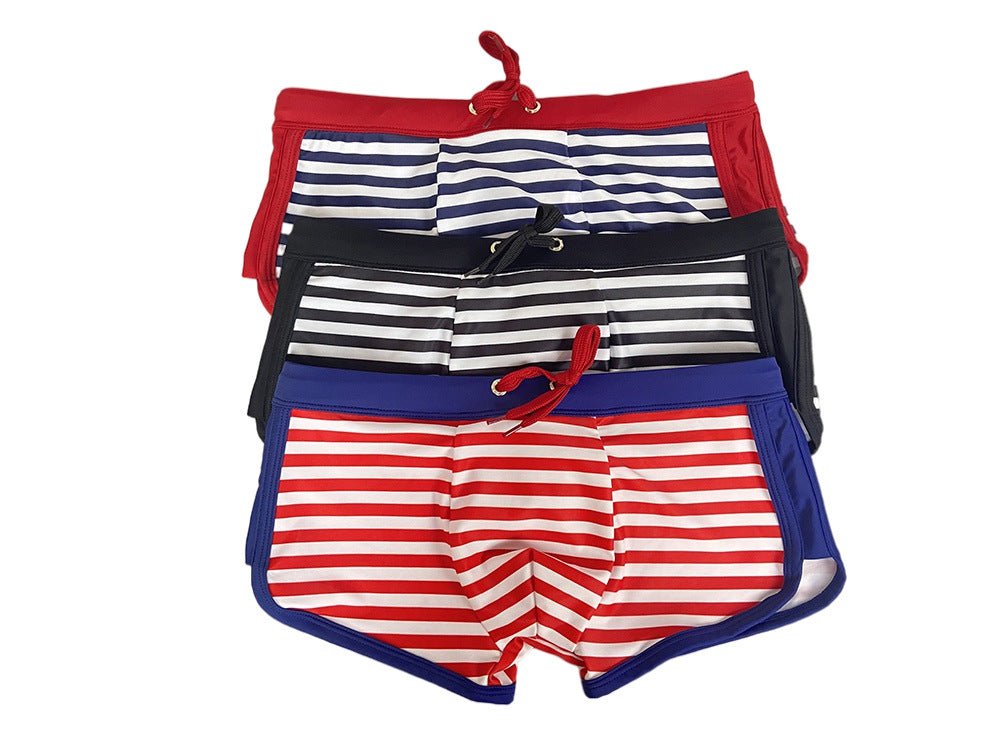 Striped Bowtie Swim Trunks | dmunderwear detail image 9
