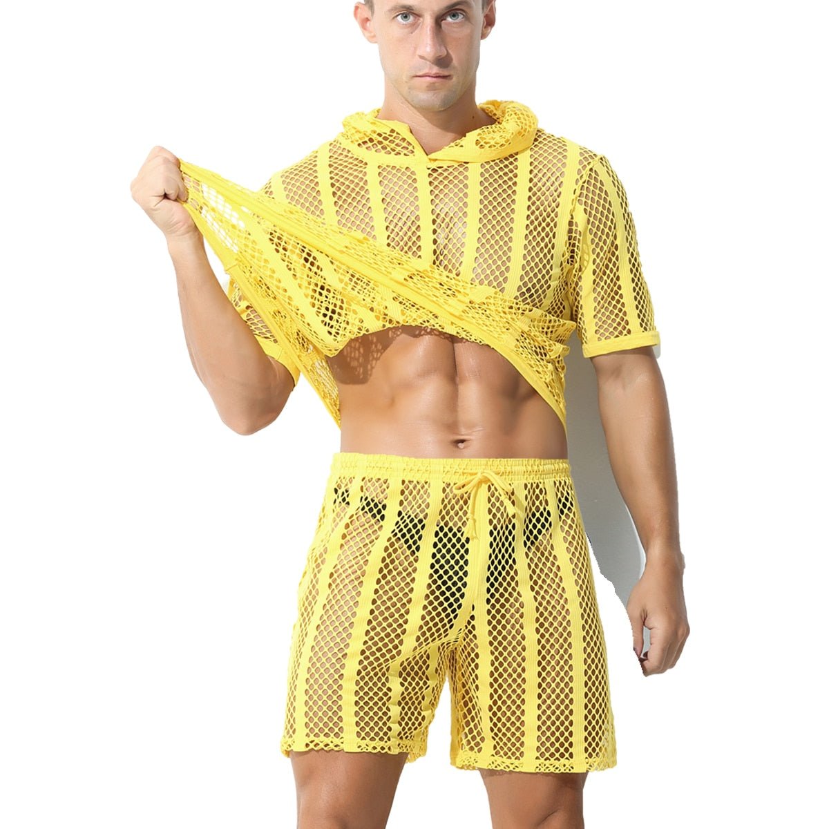 ORVLS Striped Hoodie Mesh Suit | dmunderwear detail image 14