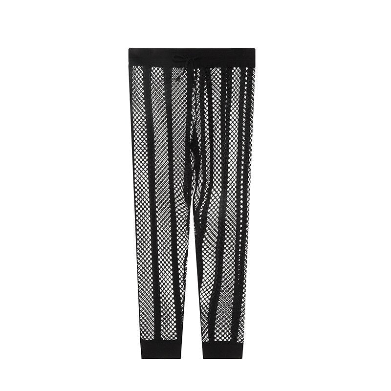 Striped Mesh Tights | dmunderwear detail image 3