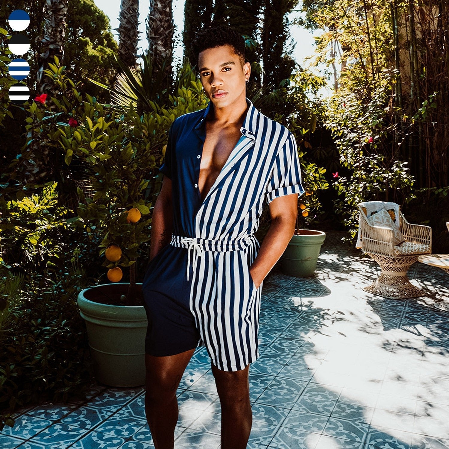 Striped Onesie Romper | dmunderwear detail image 3