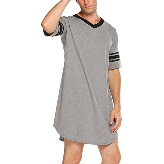 ORVLS Striped V-neck Nightshirt | dmunderwear detail image 3