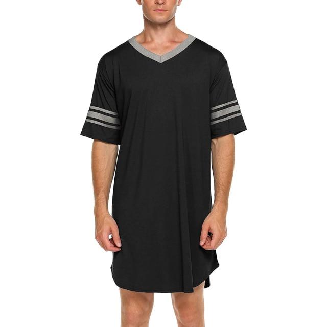 ORVLS Striped V-neck Nightshirt | dmunderwear detail image 6